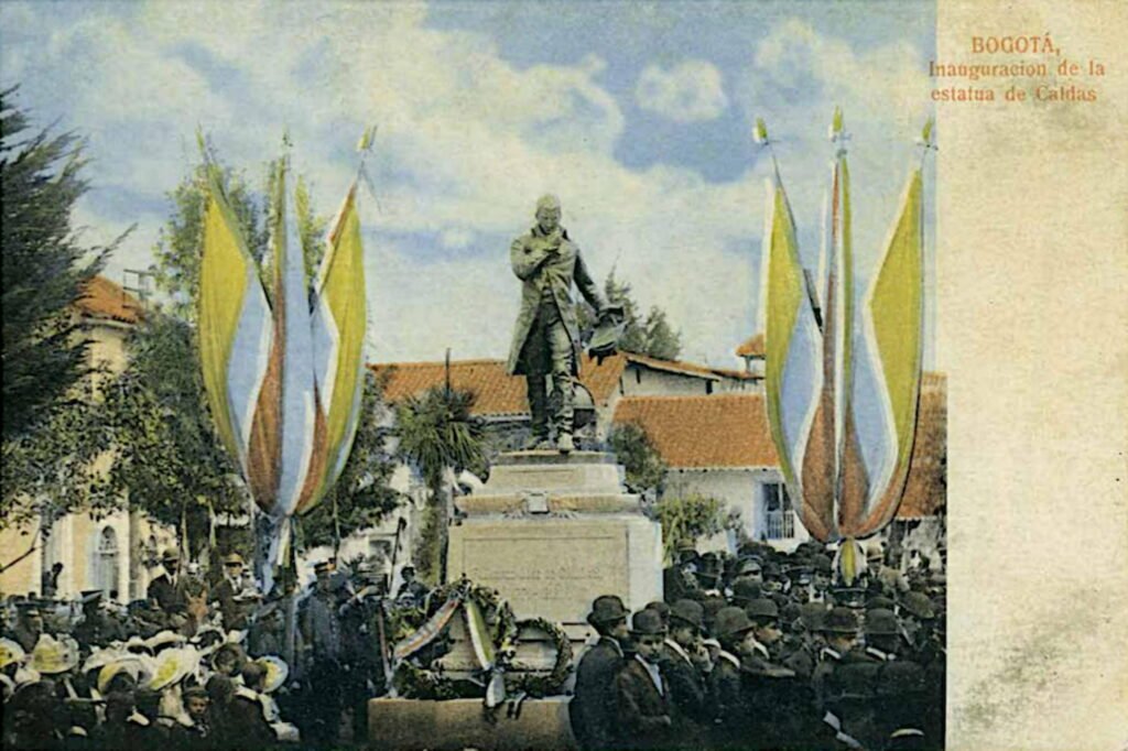 Inauguración monumento a Francisco José de Caldas en el Parque de la Independencia 1910.