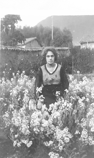 Fotografías donde se aprecian la siembra de alelíes y surcos –posiblemente siembra de rosa- en el solar de la casa de la familia Schnitter Solano en Chapinero. Colección familiar Gonzalo Ruíz S