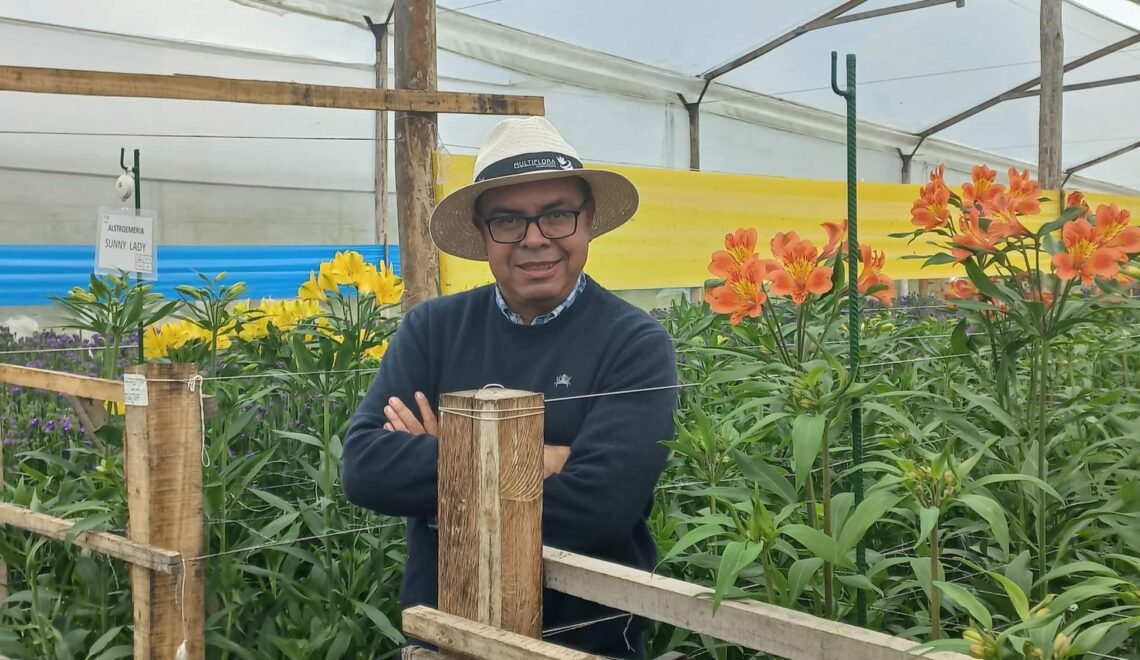 Ingeniero agrónomo Jorge Centanaro en cultivo bajo invernadero.