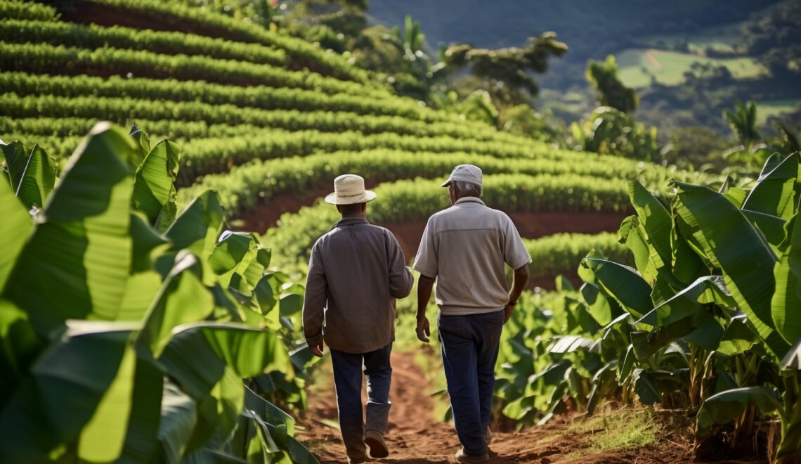 Campesinos en un cultivo
